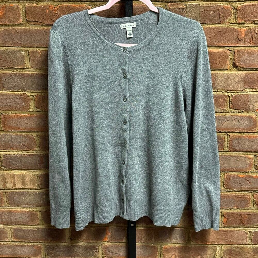 Croft & Barrow Women’s Gray Cardigan Sweater Sz 1X NEW